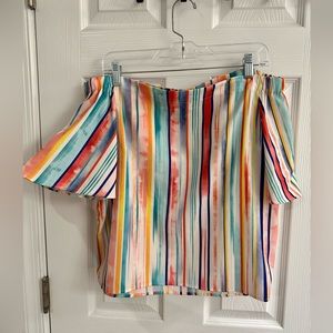 DO+BE Rainbow Off the shoulder top